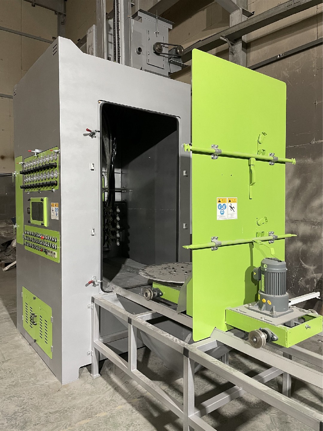 電動(dòng)轉(zhuǎn)臺(tái)自動(dòng)噴砂機(jī)，轉(zhuǎn)臺(tái)式自動(dòng)噴砂機(jī)