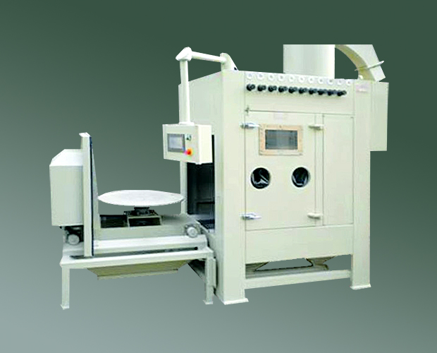 石英坩堝專用噴砂機，電動轉(zhuǎn)臺自動噴砂機